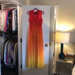Bebe Orange/Yellow Summer Dress